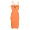 Силуэтное платье Nuvella (оранжевое, размер M)